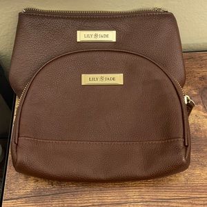 Lily Jade round square leather make up bags cases